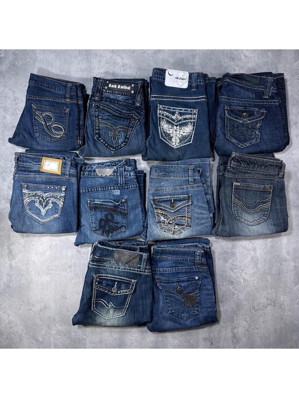 Y2K BUNDLE 10 Jeans SIZE 5 Rock Revival LA Idol Angels